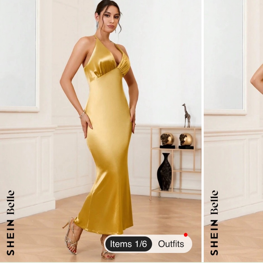 Beautiful satin dress ( never worn still in package)